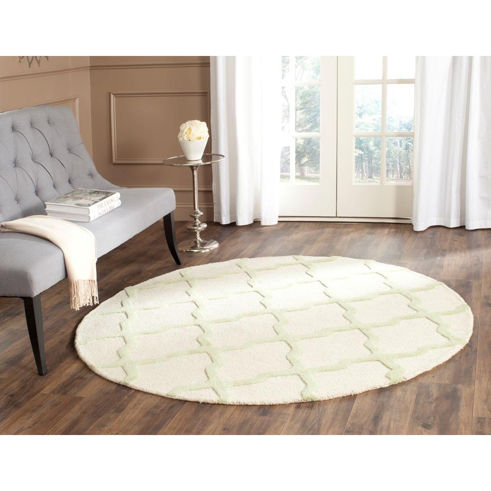 Safavieh Cambridge Light Gray/Ivory 6 ft. x 6 ft. Round Area Rug