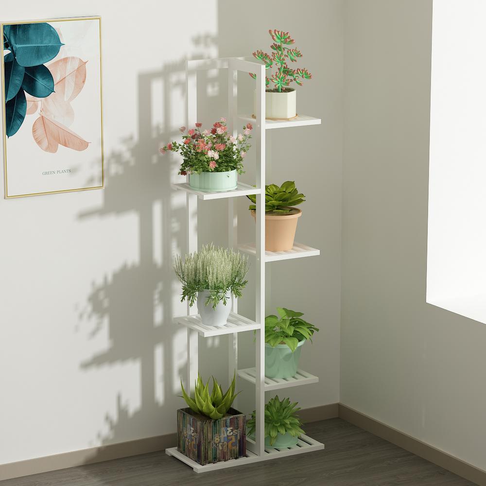 Wyi Bamboo Plant Stand Multiple Flower Pot Holder Shelf Indoor Outdoor Planter Display Shelving for Balcony Patio Bedroom Office 3 Tier Potted Plant Stand Rack Not Including Flower Pots