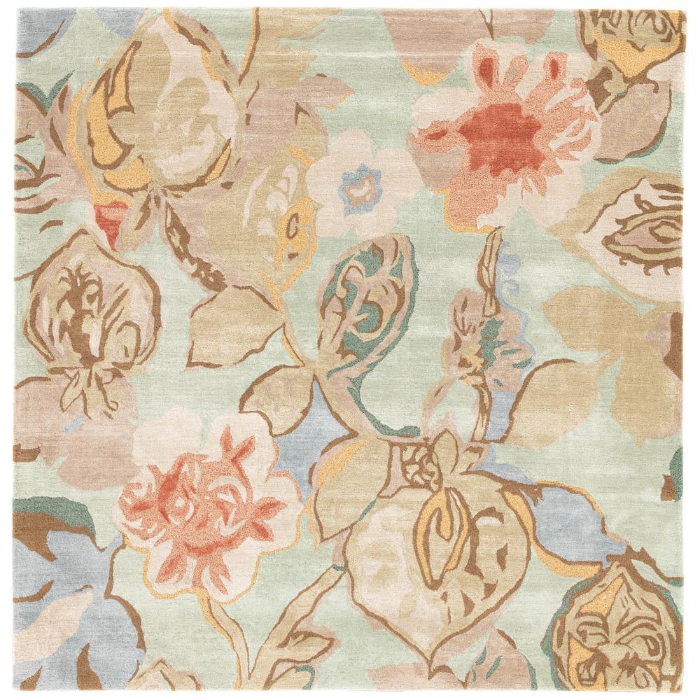 Jaipur Rugs Celadon 8 ft. x 8 ft. Floral Square Area Rug-RUG116215 ...