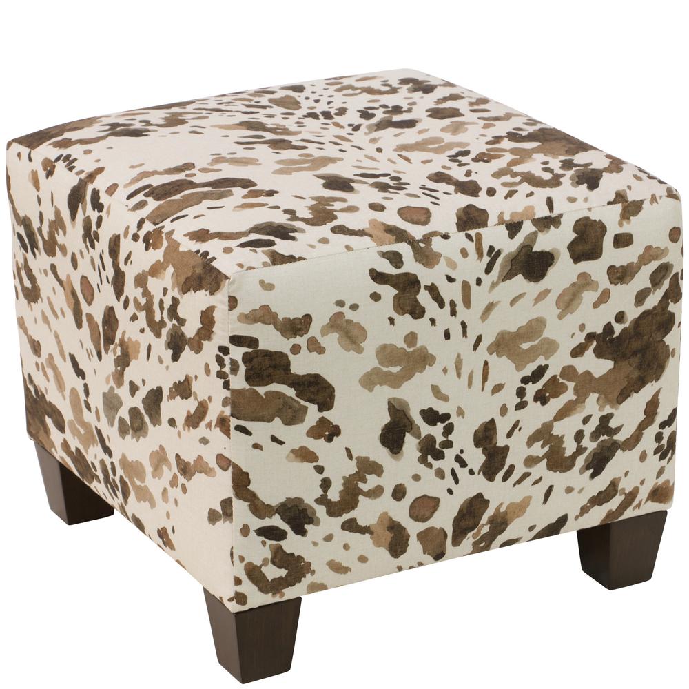 Unbranded Cow Natural Square Ottoman572CWNTROGA The Home Depot
