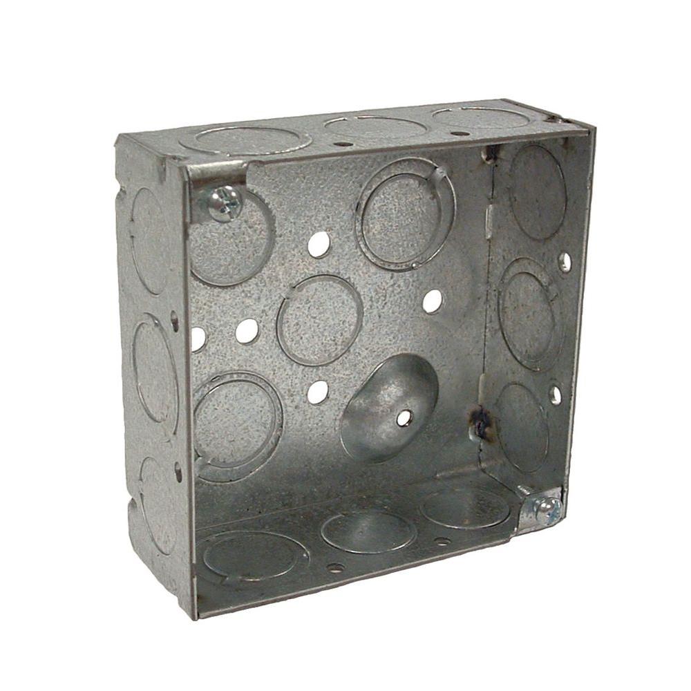 4 in. Welded Square Electrical Box, Raised Ground8189 The Home Depot