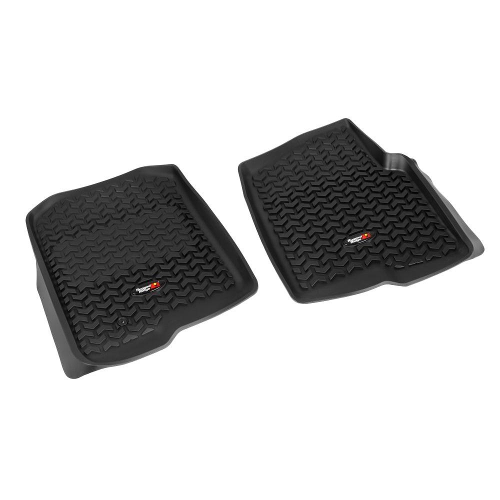 Rugged Ridge Floor Liner Front Pair Black 2004 2008 Ford F150