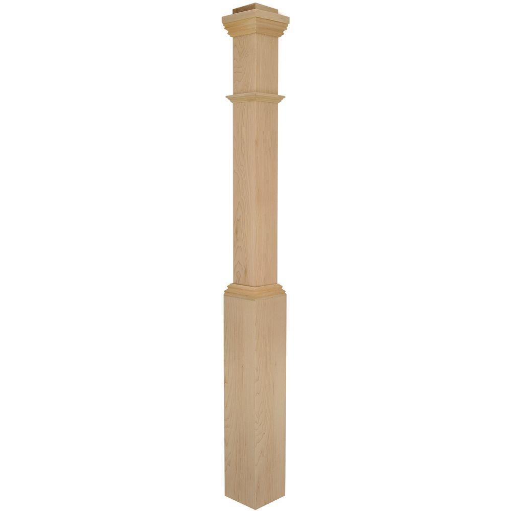 Stair Parts 4090 55 in. x 5 in. Hard Maple Newel Post4090L055SD00L