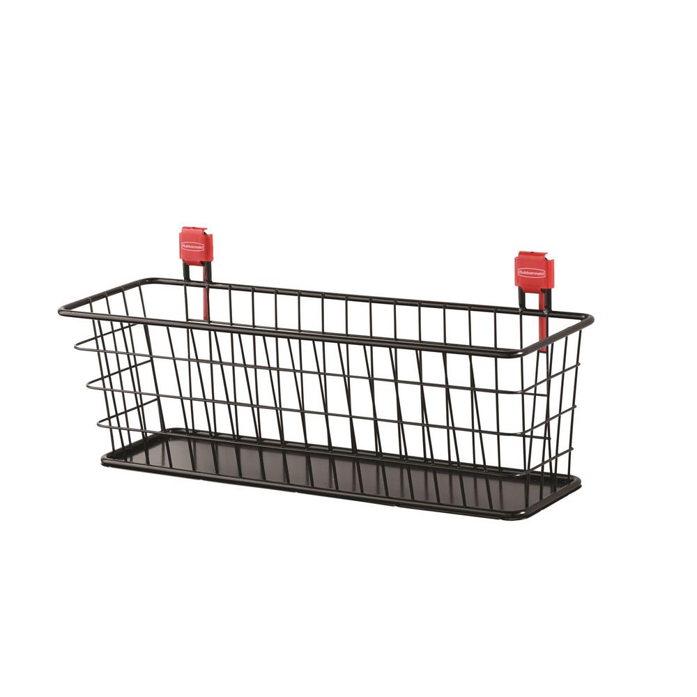 Rubbermaid Small Black Shed Wire Basket 2024656 The Home Depot