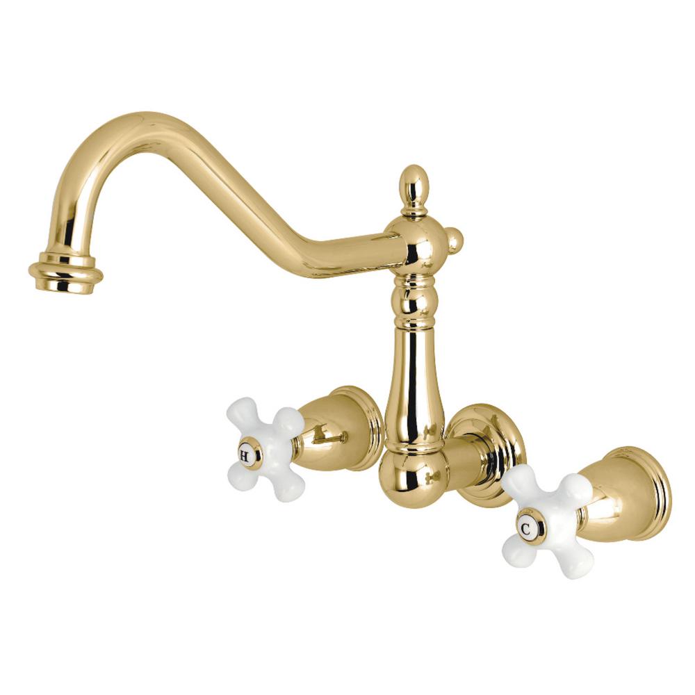 Kingston Brass Heritage 2 Handle Wall Mount Standard Kitchen