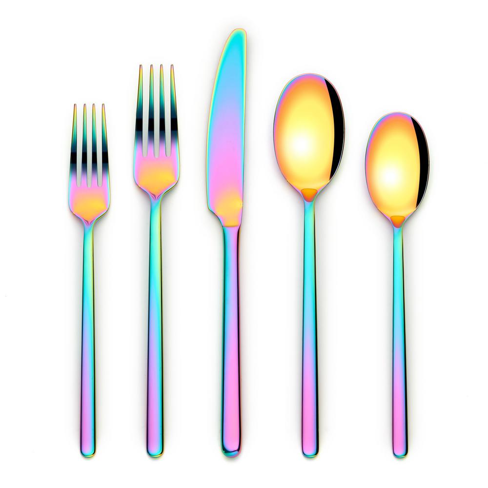 Premium Stainless Steel Rainbow Kitchenware ornative tableware jayden 20 piece rainbow 18 0 stainless steel flatware set