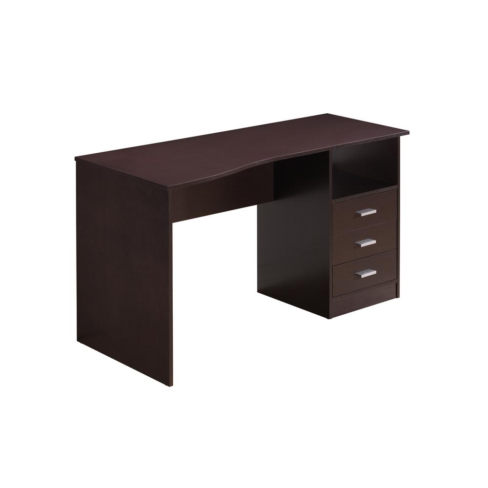 Techni Mobili Furniture The Home Depot Wenge Classic Computer Desk With Multiple Drawers