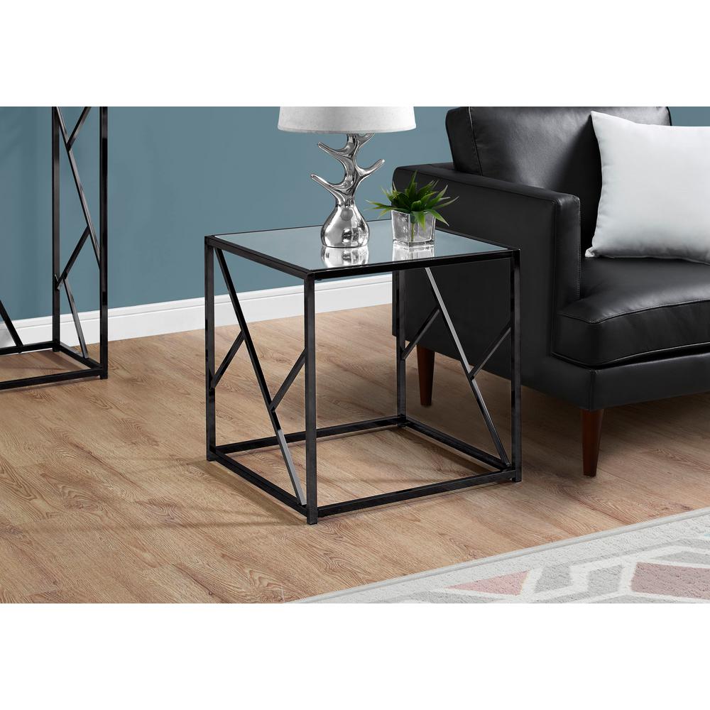 Black Metal End Table With Mirrored Top Hd3396 The Home Depot Black Metal End Table With Mirrored Top