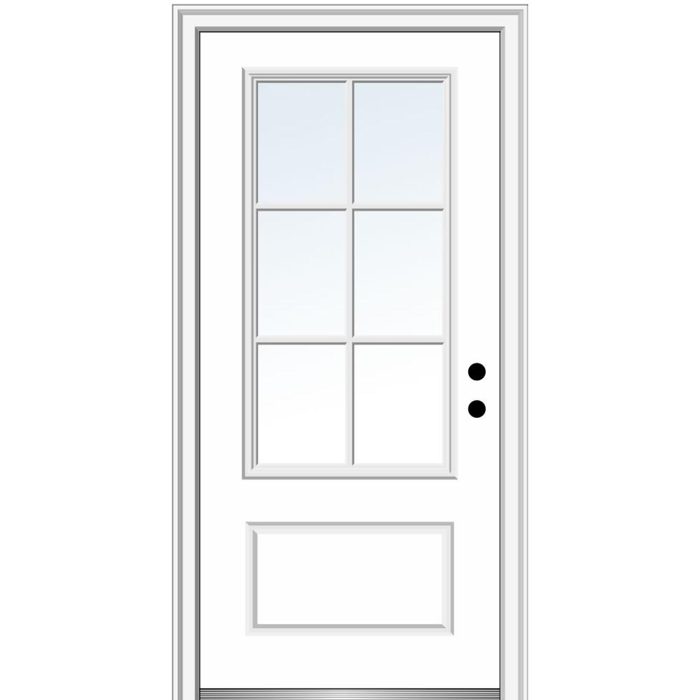 Mmi Door 36 In X 80 In Simulated Divided Lites Left Hand 3 4