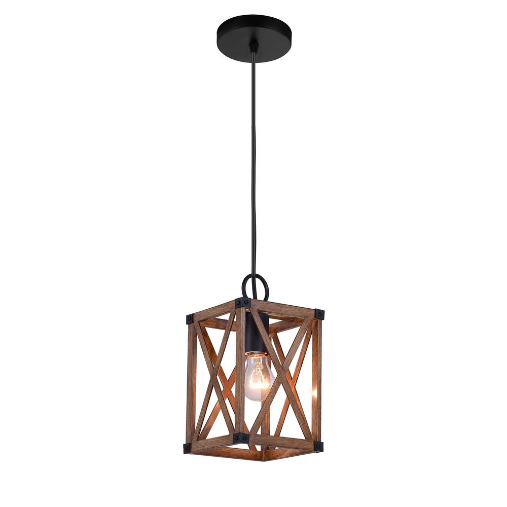 Cwi Lighting Marini 1 Light Wood Grain Brown Chandelier Cwi Lighting Marini 1 Light Wood Grain Brown Chandelier