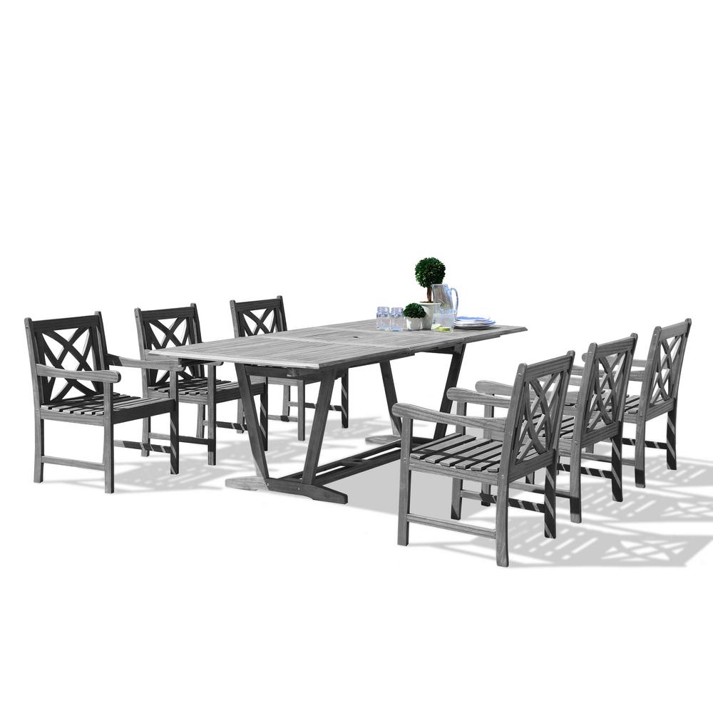 Vifah Renaissance Hardwood 7-Piece Rectangle Patio Dining Set ... Vifah Renaissance Hardwood 7-Piece Rectangle Patio Dining Set ...