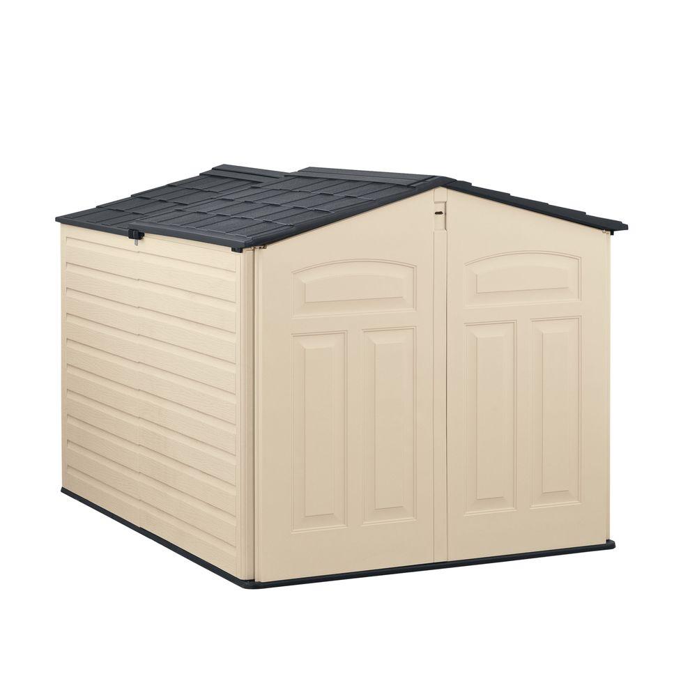 Rubbermaid 6 Ft 6 In X 5 Ft Slide Lid Resin Shed 1800005 The Home Depot