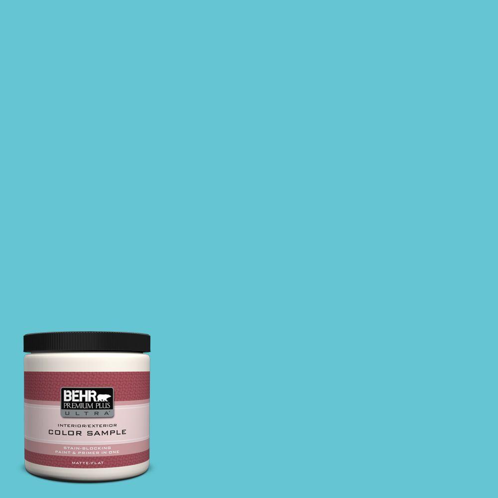 Behr Premium Plus Ultra 8 Oz P470 4 Paradise Sky Matte Interior P470 4 Paradise Sky Matte Interior Exterior Paint And Primer In One Sample