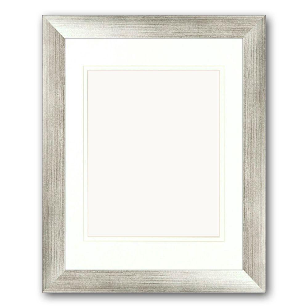 PTM Images 1Opening. 8 in x 10 in. Matted Silver Portrait Frame (Set