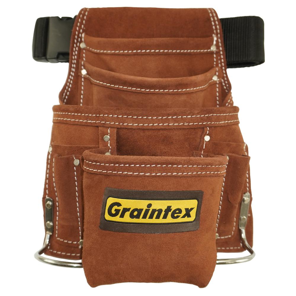 Graintex 20 Pocket Nail and Tool Pouch Set with 2 in. Belt and Hammer