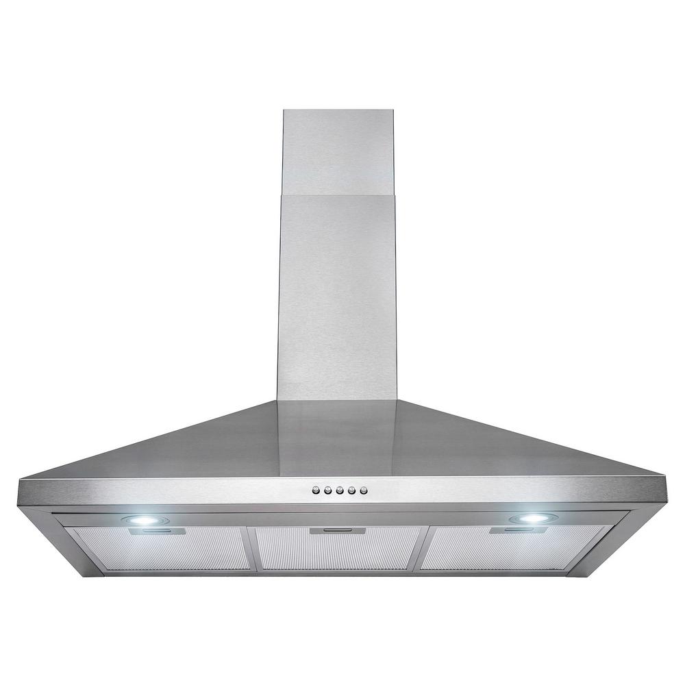 Akdy 36 In Convertible Wall Mount Range Hood Stainless Steel Akdy 36 In Convertible Wall Mount Range Hood Stainless Steel With On Controls