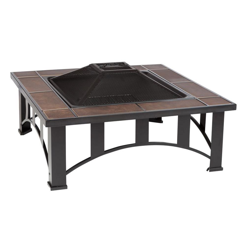 Fire Sense 34 In Mission Style Square Fire Pit 60243 The Home Depot