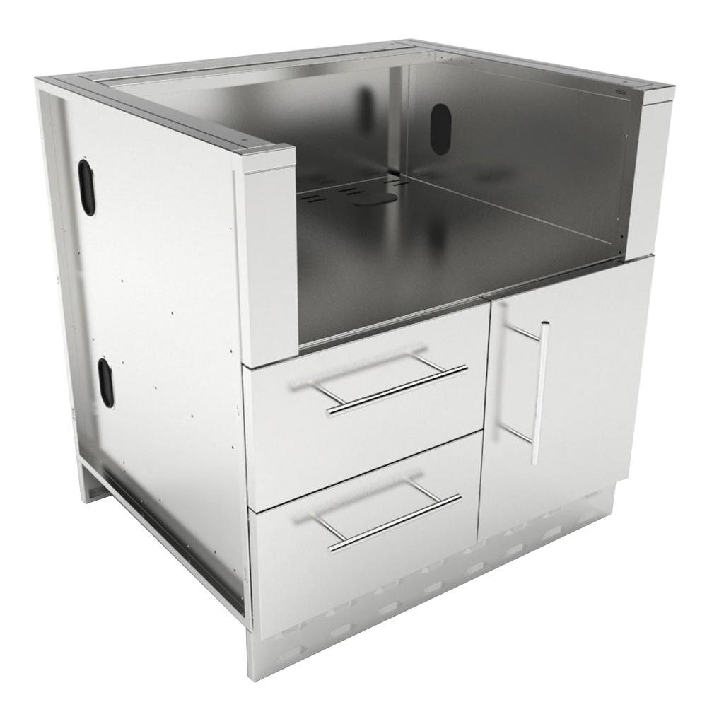 Sunstone Designer Series 304 Stainless Steel 34 In X 5 28 25 Drop Charcoal Grill Base Cabinet
