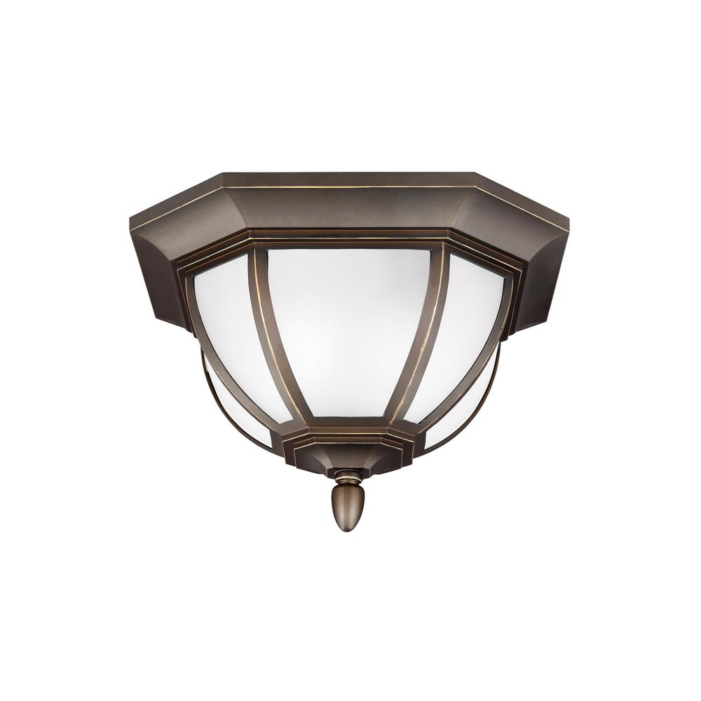 Led Bronze Outdoor Flush Mount Lights Ceiling Lighting Childress Antique Bronze 2 Light Outdoor Flush Mount With Led Bulbs