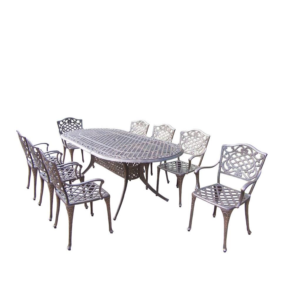 Oakland Living Patio Dining Furniture The Home Mississippi 9 Piece Oval Patio Dining Set