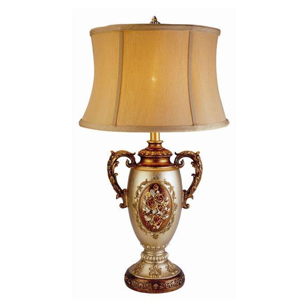 OK LIGHTING 28 in. Antique Brass Rosie Table LampOK4215T The Home Depot