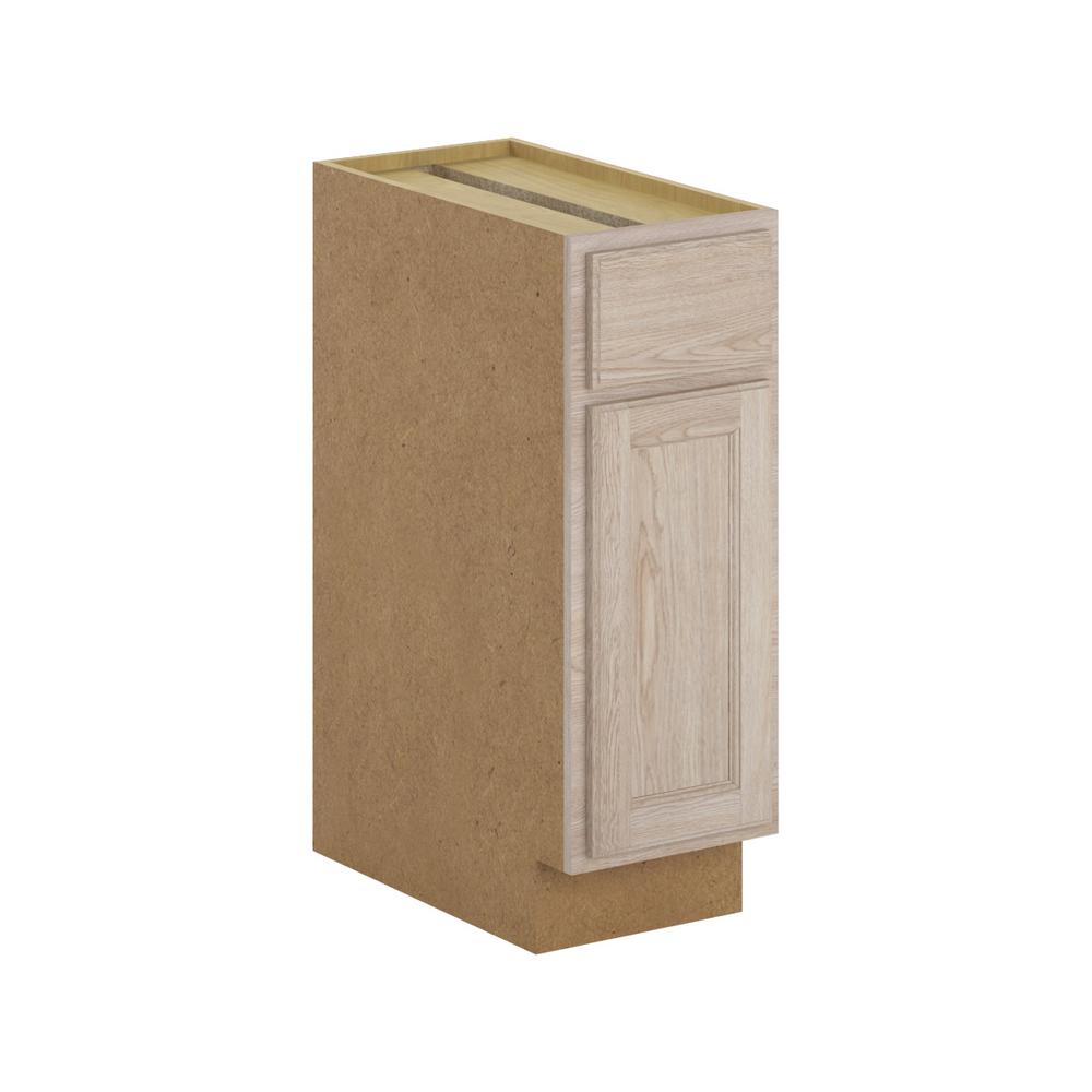 Hampton Bay Stratford Assembled 12x34 5x24 In Base Cabinet With Soft Close Drawer Unfinished Oak
