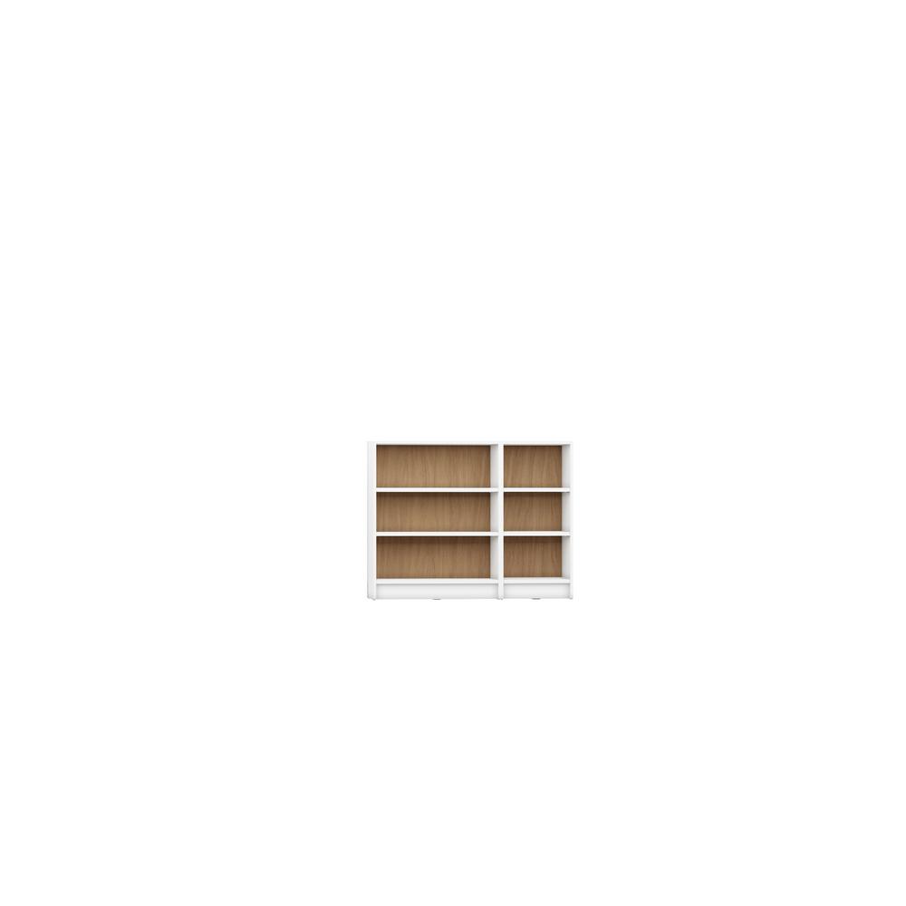 Greenwich White Matte 2 Piece Lower Bookcase With 6 Wide And Narrow Shelves Greenwich White Matte 2 Piece Lower Bookcase With 6 Wide And Narrow Shelves