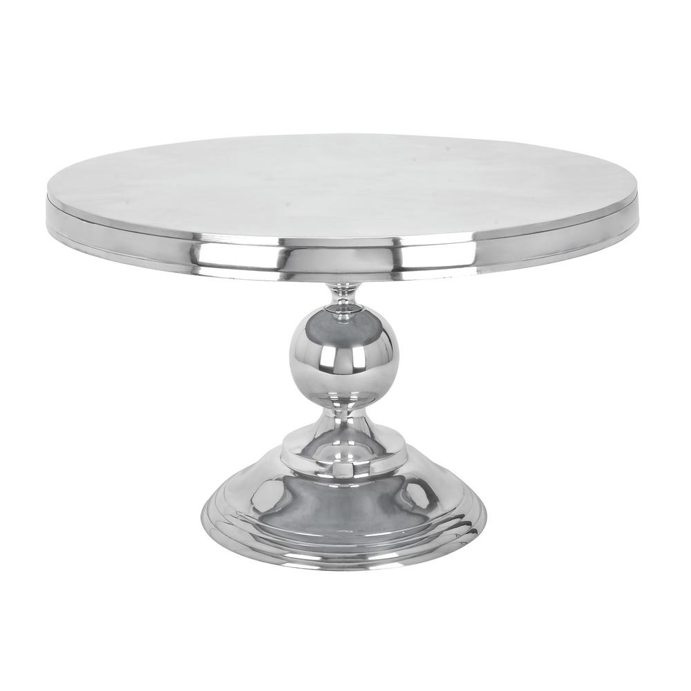 Litton Lane Brushed Aluminum Coffee Table The Home Depot