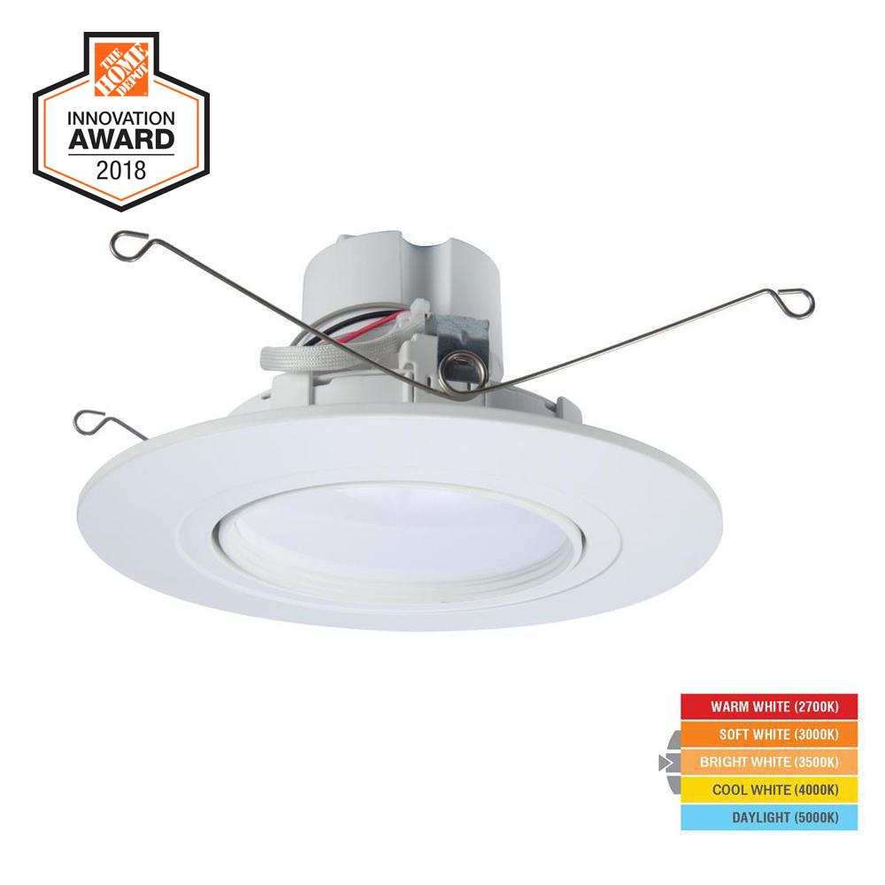 Halo Ra 5 And 6 In White Integrated Led Recessed Light Adjustable White Integrated Led Recessed Light