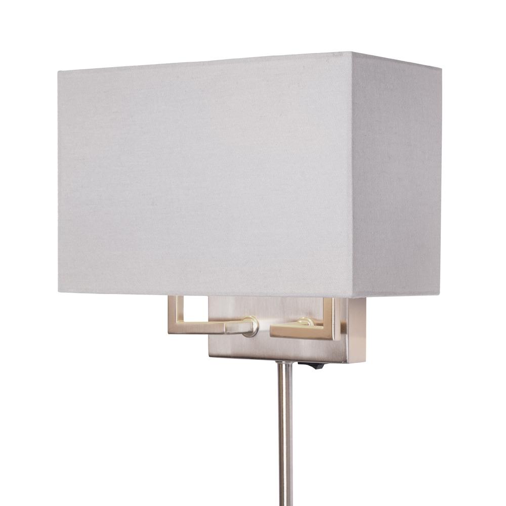 Hampton Bay 2 Light Brushed Nickel Dual Mount Wall Sconce With Hampton Bay 2 Light Brushed Nickel Dual Mount Wall Sconce With Fabric Shade