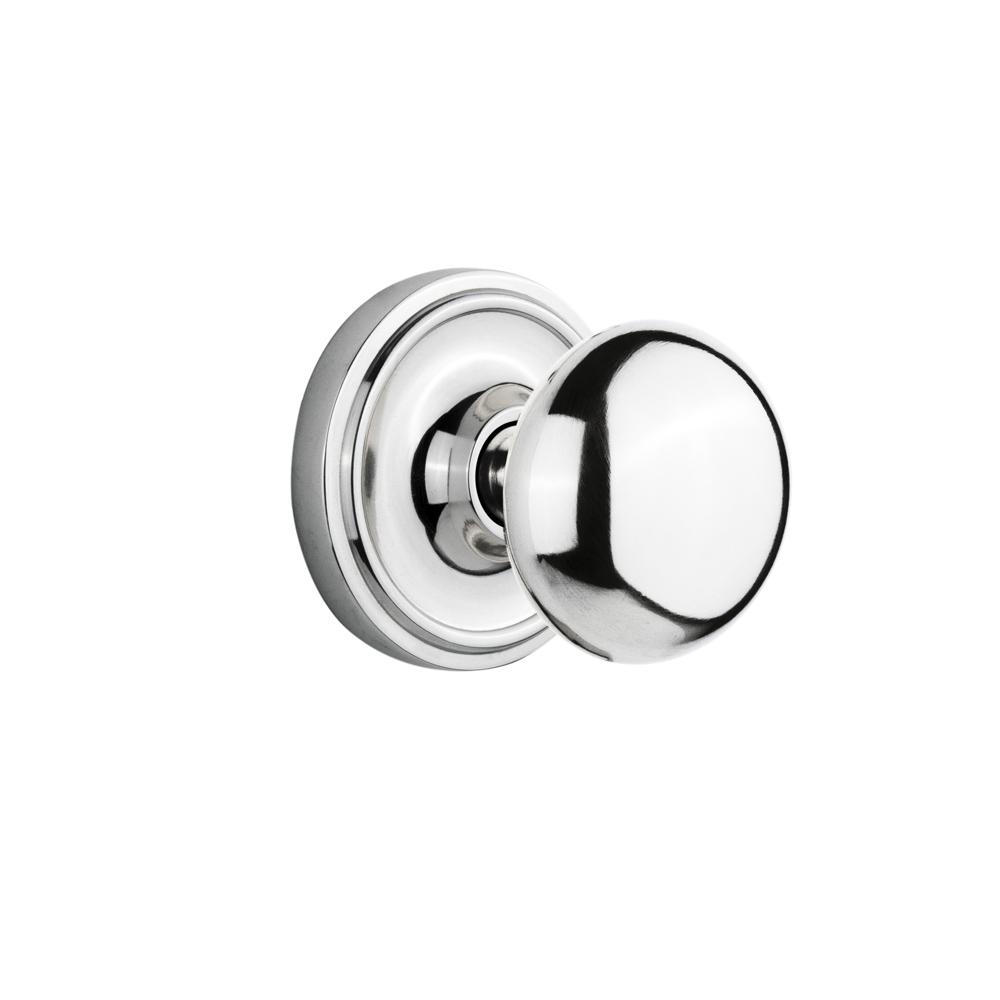 Nostalgic Warehouse Classic Rosette Double Dummy New York Door Knob In Bright Chrome