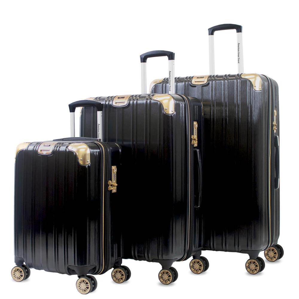 black and gold suitcase