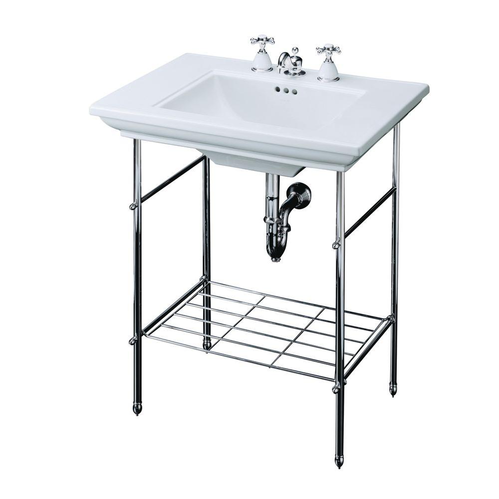 Kohler Memoirs Table Legs Only In Polished Chrome K 6880 Cp The Home Depot - Bathroom Sink On Chrome Legs Kohler Memoirs Table Legs Only In Polished Chrome K 6880 Cp The Home Depot - Bathroom Sink On Chrome Legs