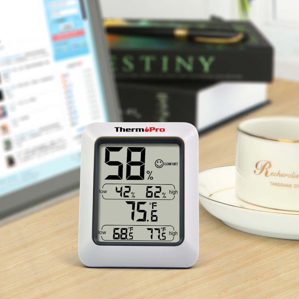 ThermoPro Gray LCD Indoor Thermometer Temperature and Humidity Monitor with HygrometerTP50