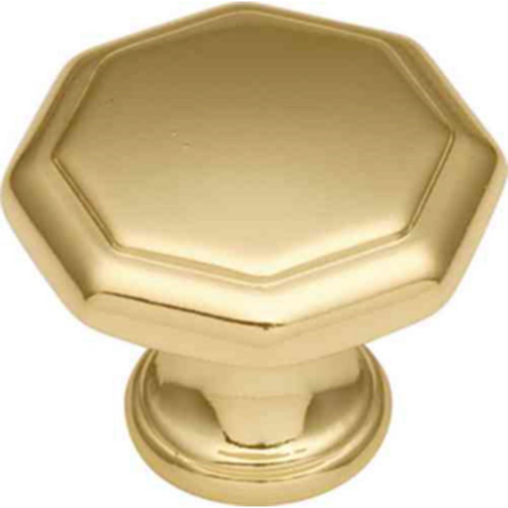 Hickory Hardware Conquest 11/8 in. Polished Brass KnobP14004