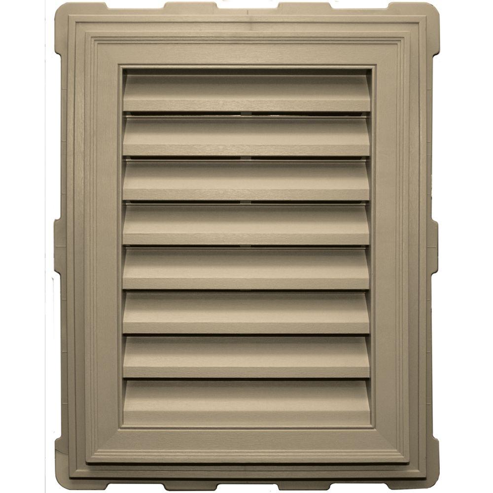 Builders Edge 18 in. x 24 in. Classic Brickmould Gable Vent in Light