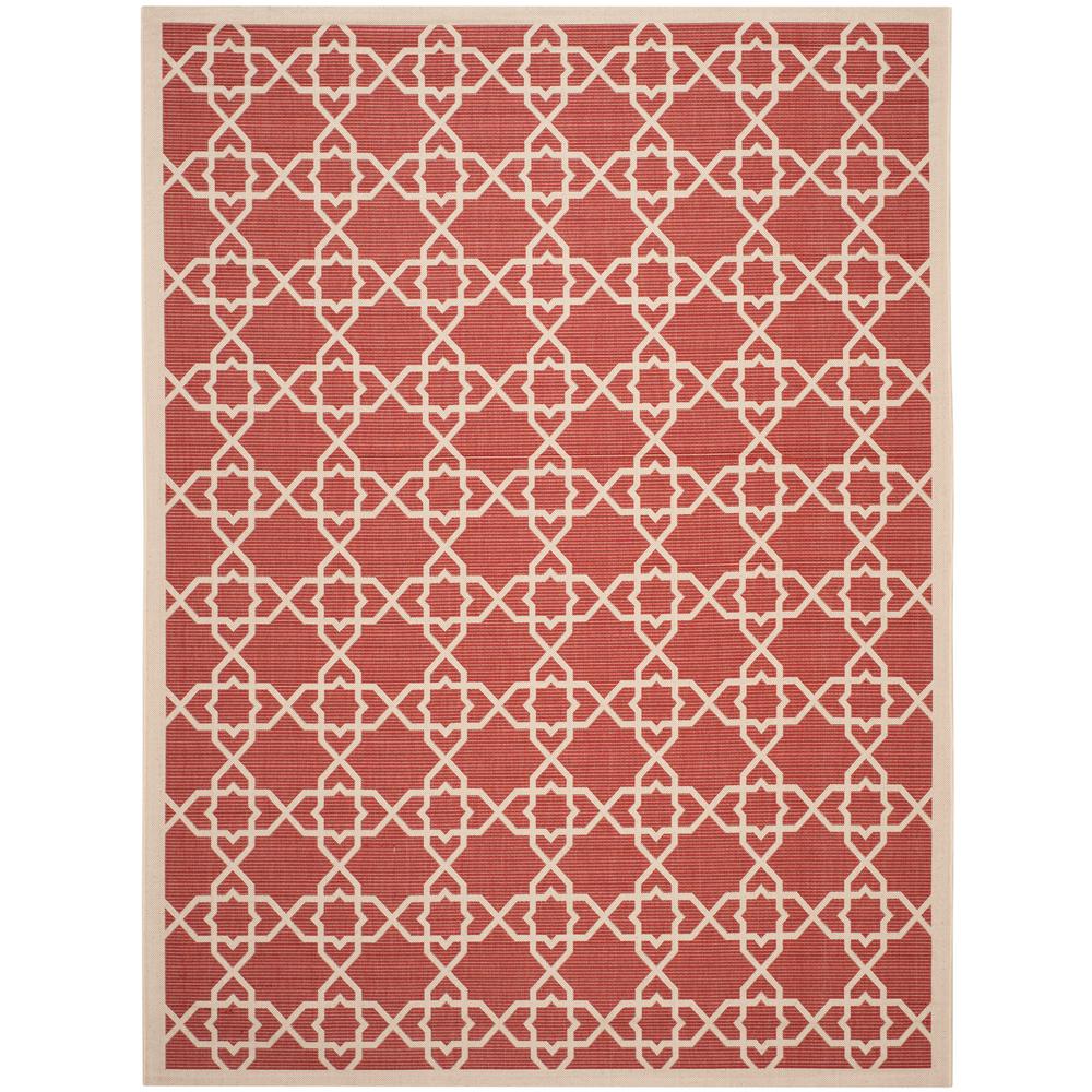 Safavieh Courtyard Red/Beige 9 ft. x 12 ft. Indoor/Outdoor Area Rug