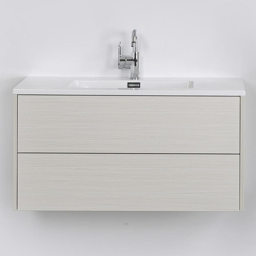 Streamline 39 4 In W X 19 3 H Bath Vanity Gray With Resin H Bath Vanity In Gray With Resin