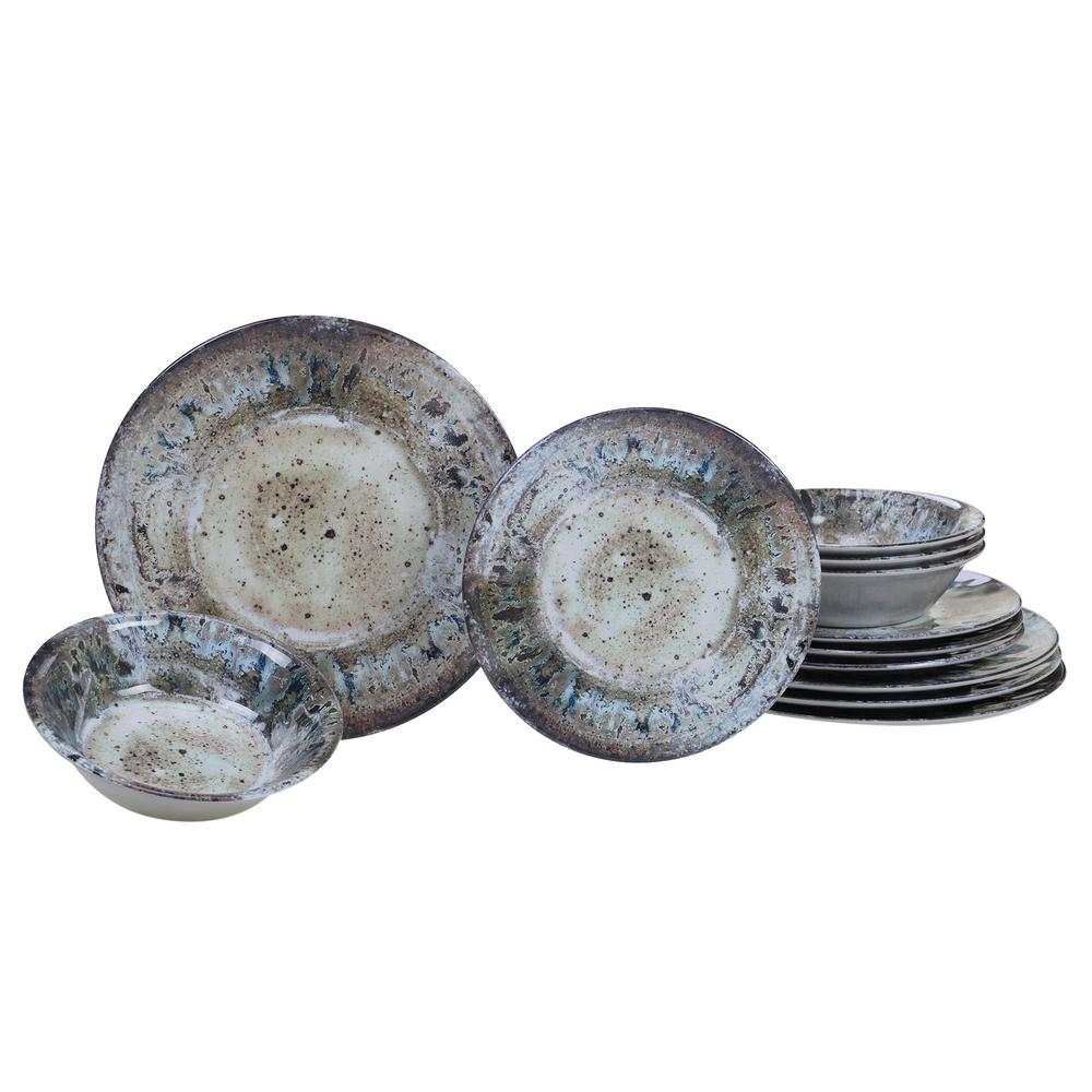 Melamine Dinnerware Tableware Bar The Home Depot Radiance 12 Piece Multicolor Dinnerware Set