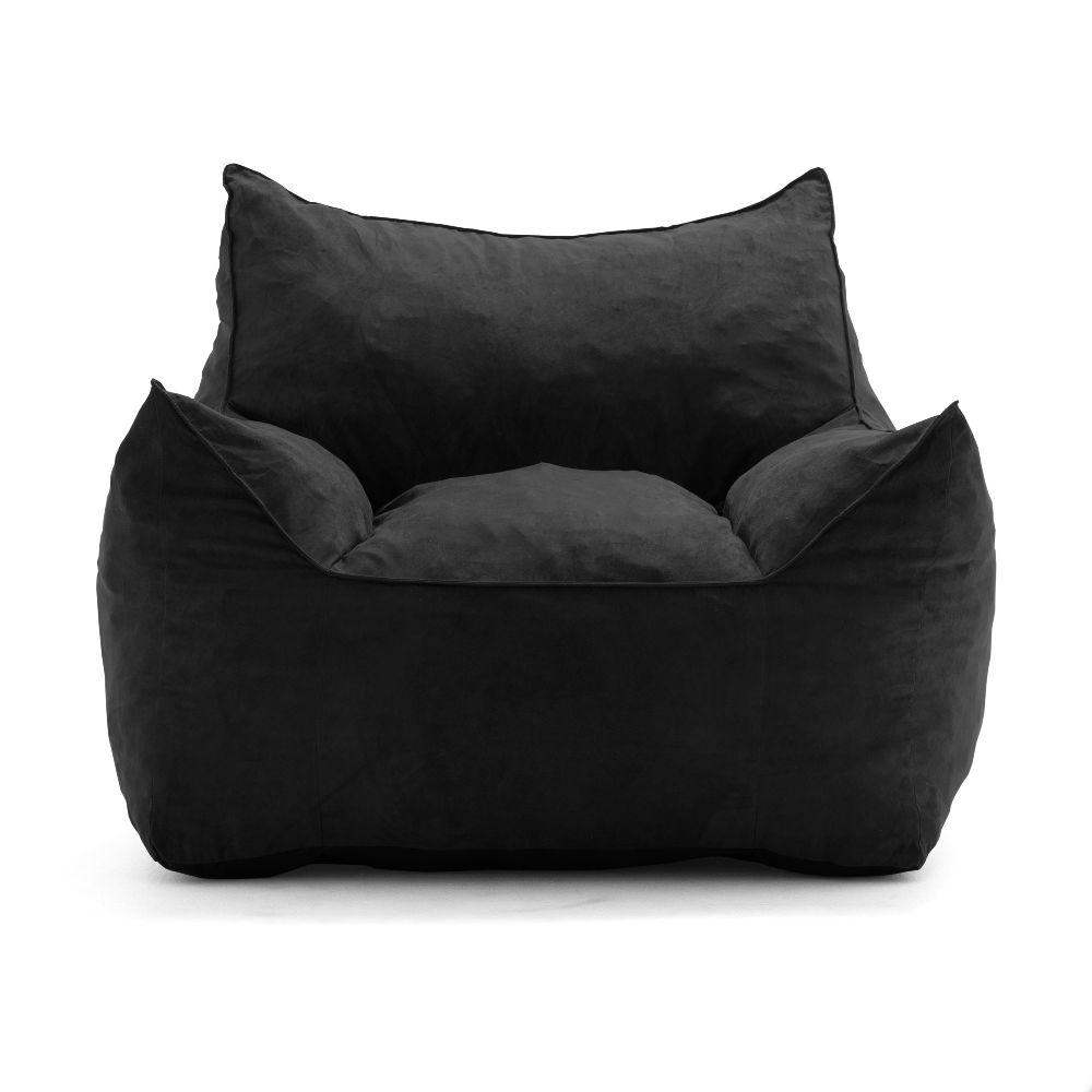 Big Joe Imperial Lounger Shredded Ahhsome Foam Black Comfort Suede
