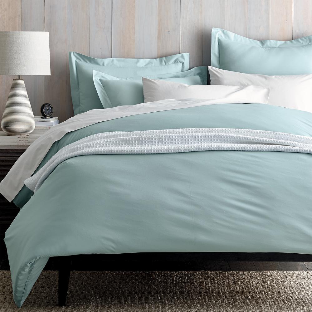 The Company Store Organic Pale Blue Solid Cotton Percale Twin