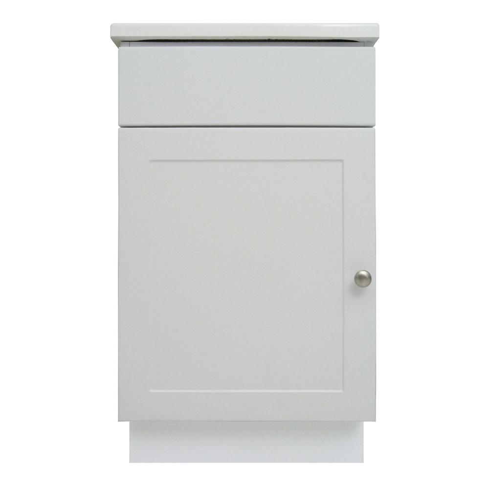 19-Inch by 17-Inch by 31.5-Inch Design House 541599 Vanity Combo White Vanity Bathroom Cabinet with 1-Door