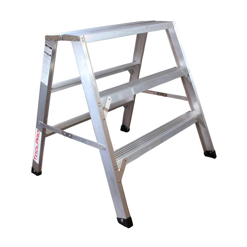 Toolpro 3 Ft Aluminum Flat Top Sawhorse Ladder Tp20323 The Home