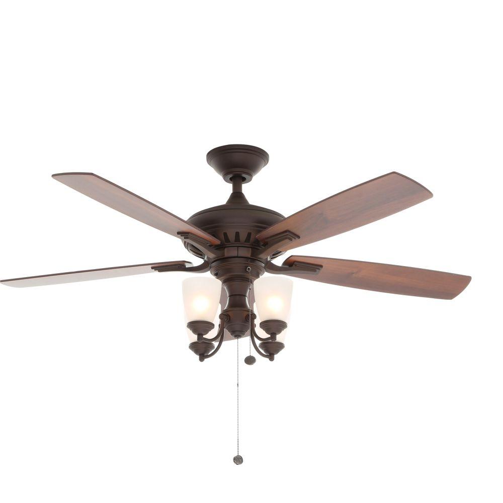 Hampton Bay Bristol Lane 52 In Indoor Oil Rubbed Bronze Ceiling Fan With Light Kit