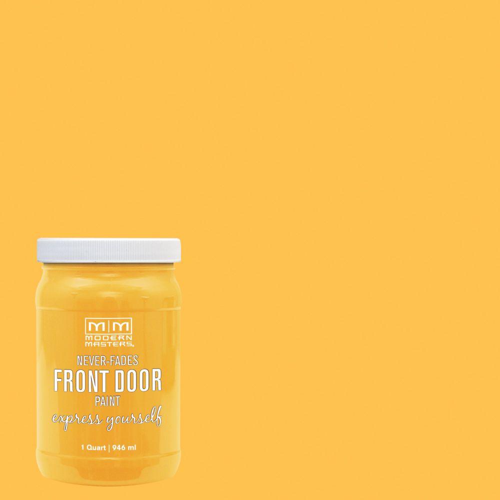 Modern Masters Express Yourself 1 Qt Satin Happy Yellow Water Based Modern Masters Express Yourself 1 Qt Satin Happy Yellow Water Based Front Door Paint