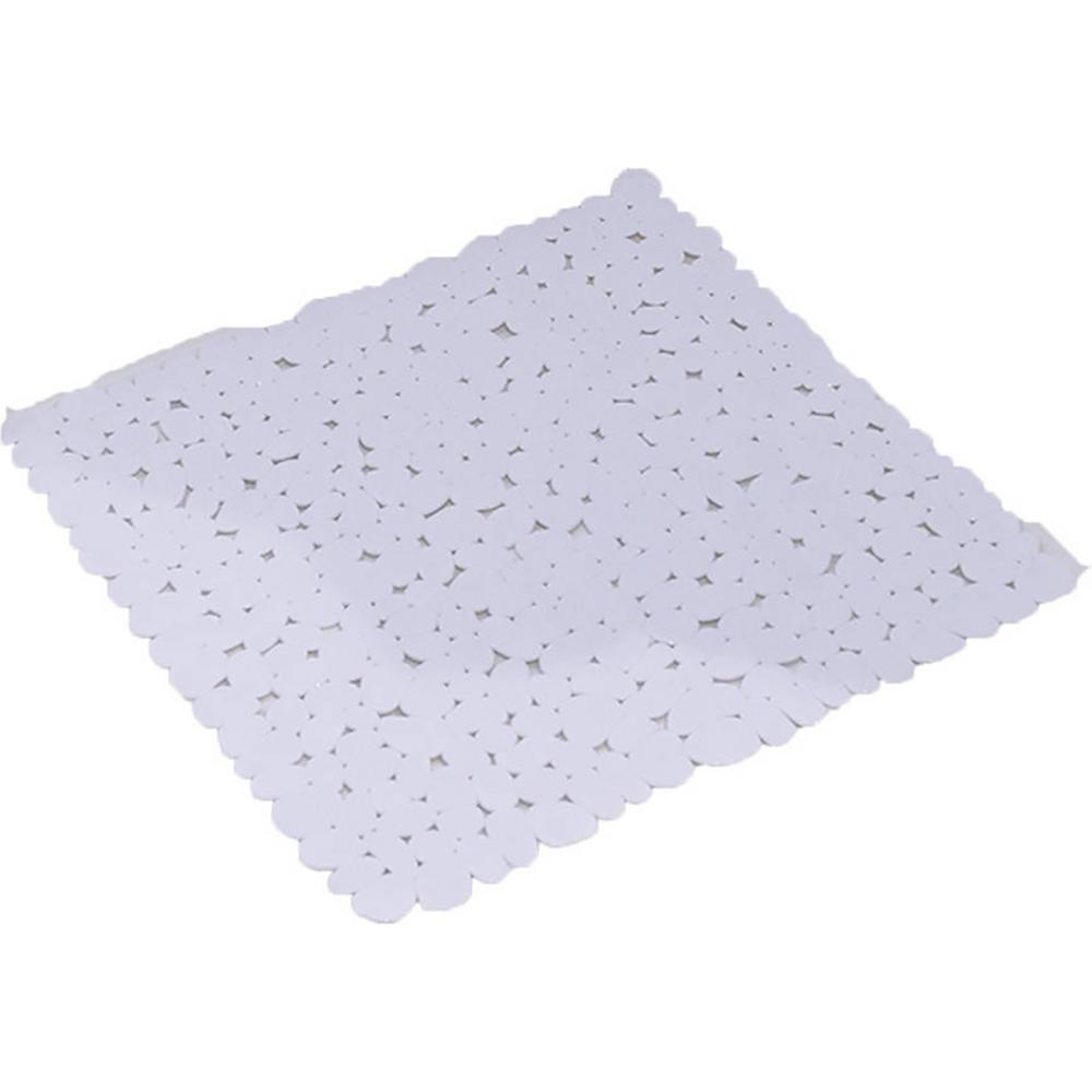 White 19 In W X 20 In L Bath Mat Non Skid Square Bath Shower Mat