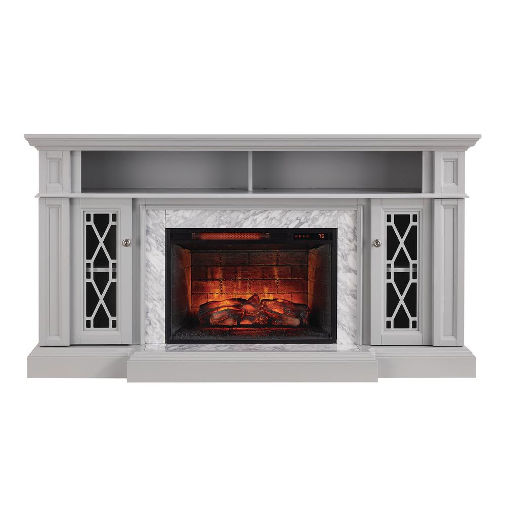 Home Decorators Collection Parkbridge 68 In Freestanding Infrared Electric Fireplace Tv Stand Gray With Carrara Marble Surround Brickseek - Home Decorators Collection Website