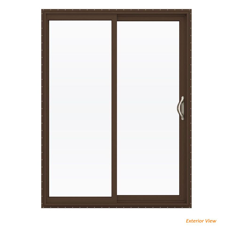 JELD WEN 60 In X 80 In V 2500 Brown Painted Vinyl Right Hand Full