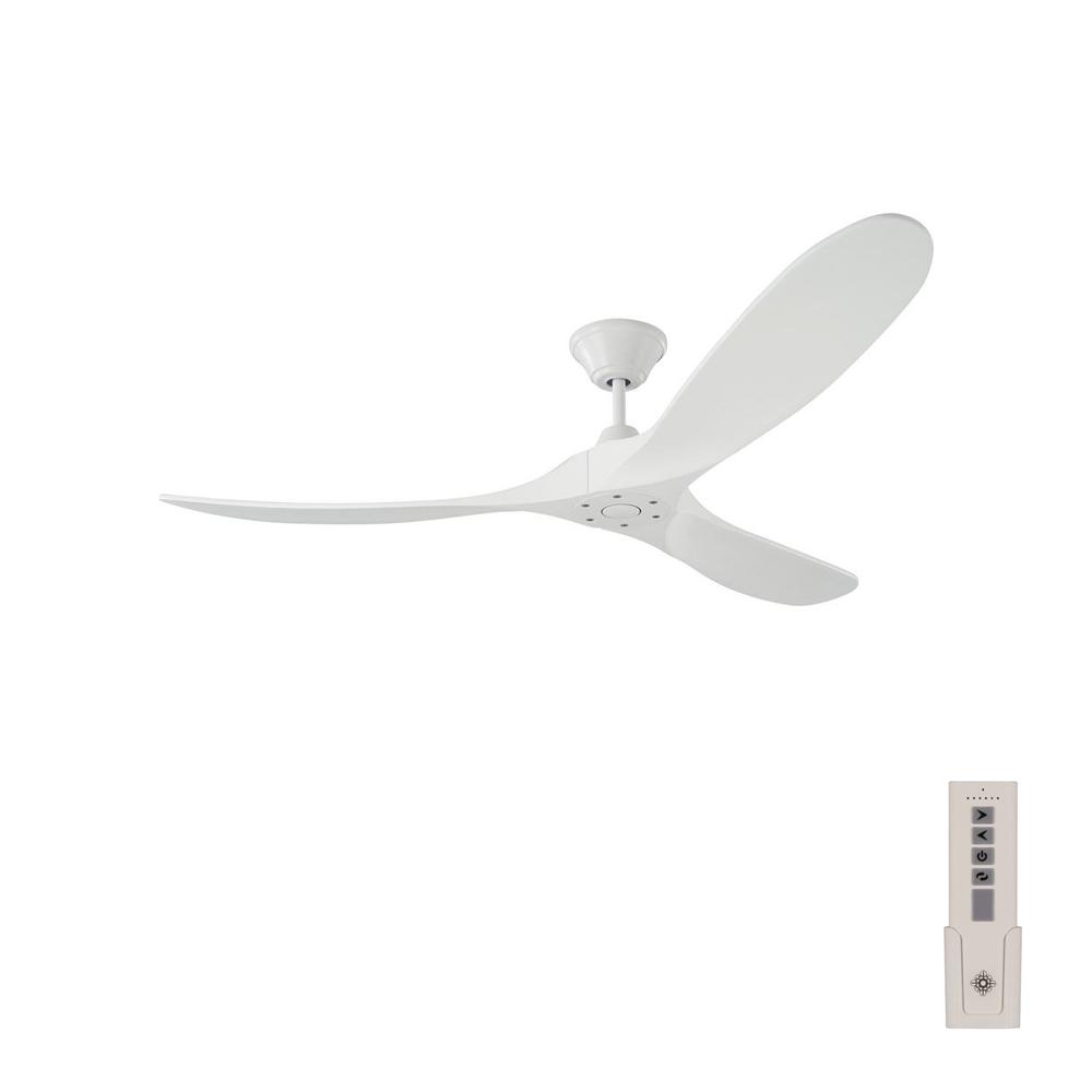 Monte Carlo Maverick 60 in. Indoor/Outdoor Matte White Ceiling Fan with White Blades and Remote 