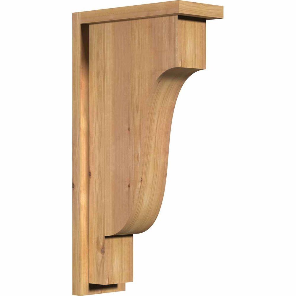 Douglas Fir 5 1//2 Width x 8 Depth x 8 Height Ekena Millwork COR06X08X08YOR01SDF Yorktown Smooth Corbel with Backplate
